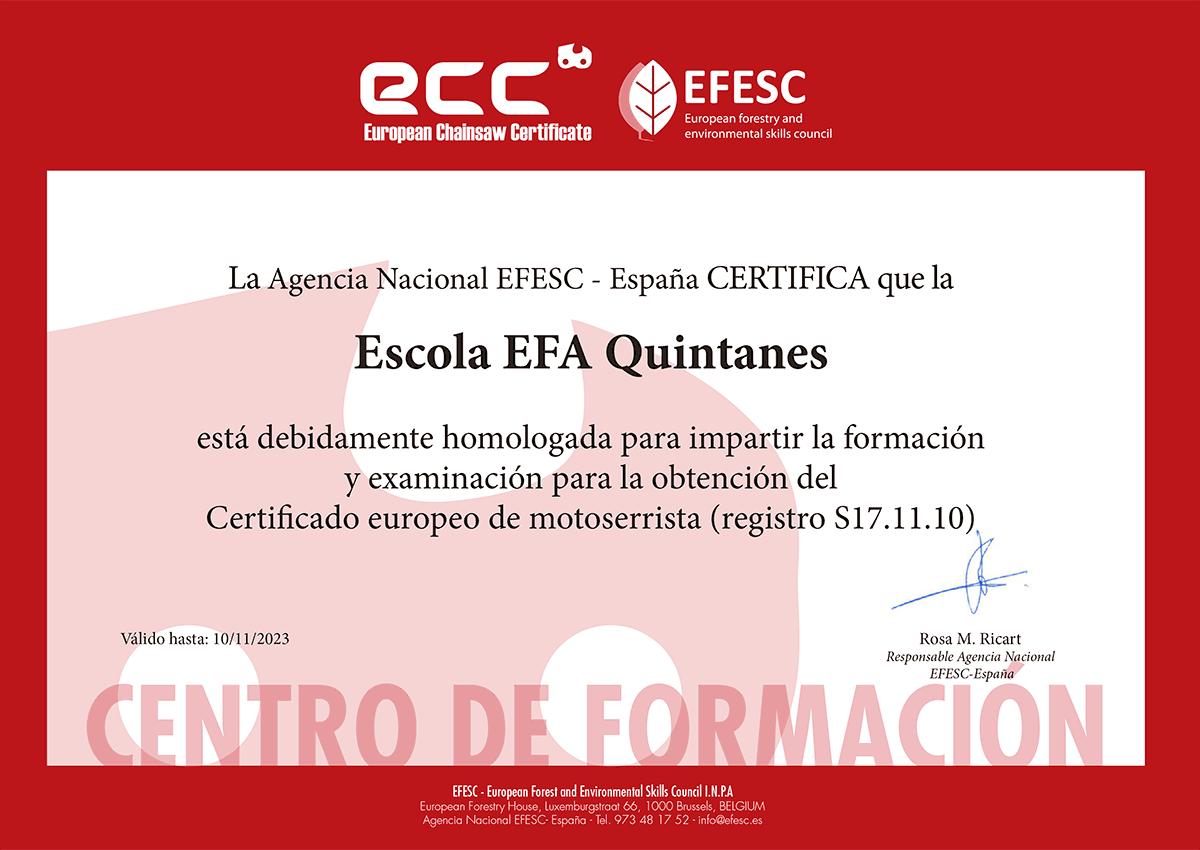 Certificado de homologación como centro examinador