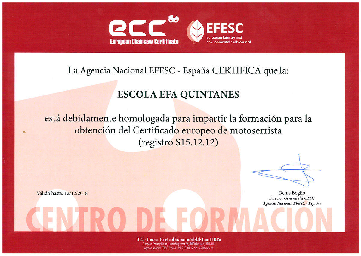 Homologation certificate as a teaching center